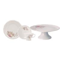 Serviço Bolo 19Pcs Linha Eterna Porcelana Schmidt Serviço Bolo 19Pcs Linha Eterna Porcelana Schmidt