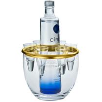 Serviço p/Vodka Soave Inox Revestido Ouro 24k c/6 Copos Riva Serviço p/Vodka Soave Inox Revestido Ouro 24k c/6 Copos Riva