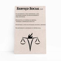Serviço Social Dicionário Minimalista Quadro Canvas 60x40cm