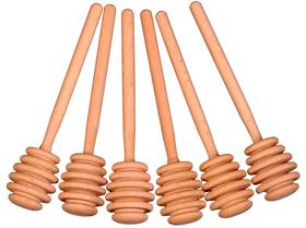 Servidor Wood Honey Dipper Stick de 15 cm Creative Hobbies, pacote 6 Servidor Wood Honey Dipper Stick de 15 cm Creative Hobbies, pacote 6