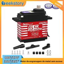 Servo RC Sem Escova Digital De Alto Torque 55kg 7.4V 180/270/360/357 Graus IP68 Engrenagem Para