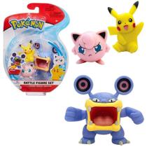 Set 3 Figuras Boneco Pokémon Loudred Pikachu Jigglypuff