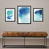 Set 3 Quadros Abstratos Aquarelas uis