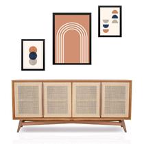 Set 3 Quadros Abstratos Boho Terracota ul - Com Vidro Set 3 Quadros Abstratos Boho Terracota ul - Com Vidro