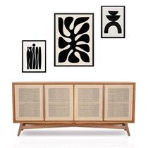 Set 3 Quadros Abstratos Minimalistas - Preto Set 3 Quadros Abstratos Minimalistas - Preto