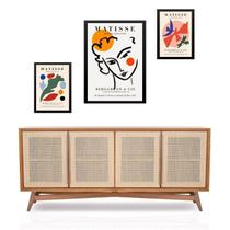 Set 3 Quadros Artes Abstratas Matisse - Com Vidro