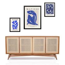 Set 3 Quadros Artes Azuis Matisse