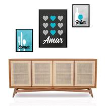 Set 3 Quadros Comer Beber Amar Set 3 Quadros Comer Beber Amar