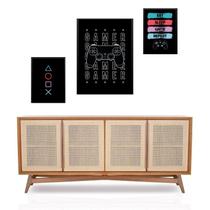 Set 3 Quadros Decorativos Gamer Preto Set 3 Quadros Decorativos Gamer Preto
