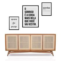 Set 3 Quadros Dentista - Frases Sorriso - com vidro
