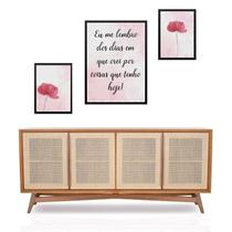 Set 3 Quadros Dias Em Que Orei - Floral - com vidro
