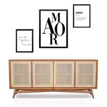 Set 3 Quadros Minimalistas Amor - com vidro