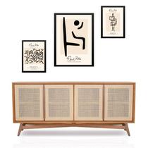 Set 3 Quadros Obras Minimalistas Paul Klee - com vidro