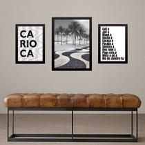 Set 3 Quadros Rio De Janeiro - Gírias e Foto Set 3 Quadros Rio De Janeiro - Gírias e Foto