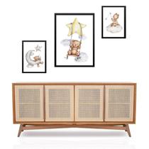 Set 3 Quadros Ursinhos Nuvens Estrelinhas - com vidro Set 3 Quadros Ursinhos Nuvens Estrelinhas - com vidro