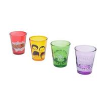 Set 4 copos vidro 50ml Wb Bbt Famous Phrases Colorido 43241 Set 4 copos vidro 50ml Wb Bbt Famous Phrases Colorido 43241