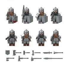 Set 8 Bonecos Blocos De Montar O Hobbit Anão Dwarf Warrior