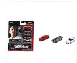 Set c/ 3 Carros -Velozes e Furiosos - Série 4 - Nano Hollywood Rides - 1.65 IN - Jada Toys