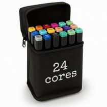 Set Canetinhas 2 em 1 Touch 24 Cores Aleatórias Express - Premium