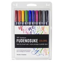 Set de 10 Rotuladores Tombow Fudenosuke Punta Dura de Colores