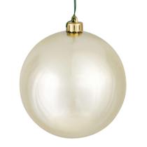 Set de 12 Adornos Vickerman Bolas Brillantes Champagne de 3 cm de Plástico