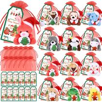 Set de 12 Mini Peluches de Animales Navideños Wiwiqing