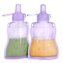 Set de 2 Bolsas Reutilizables para Comida de Bebé Haakaa 120ml Lavanda