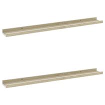 Set de 2 Estantes de Pared vidaXL MDF Blanco/Oak Sonoma 80x9x3 cm Set de 2 Estantes de Pared vidaXL MDF Blanco/Oak Sonoma 80x9x3 cm
