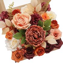 Set de 2 Flores Artificiales Serwalin de Caléndula Naranja para Otoño Set de 2 Flores Artificiales Serwalin de Caléndula Naranja para Otoño
