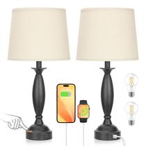Set de 2 Lámparas de Dormitorio Seealle con Control Táctil y Puertos USB