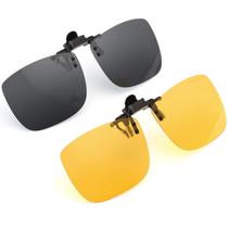 Set de 2 Lentes de Sol Polarizados con Clip Abatible CAXMAN (Negro + Amarillo)