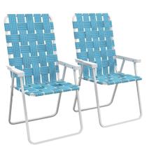Set de 2 sillas plegables Outsunny para patio y camping, color azul Set de 2 sillas plegables Outsunny para patio y camping, color azul