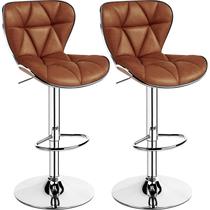 Set de 2 Taburetes de Bar Yaheetech en Cuero PU Giratorios y Ajustables