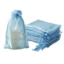 Set de 20 Bolsas de Organza Azul QIANF para Envolver Regalos 15x23 cm