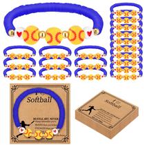 Set de 20 Pulseras Deportivas para Equipo de Softbol (Azul)