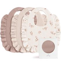 Set de 3 Baberos de Algodón con Volantes Konssy para Bebés de 0 a 36 Meses