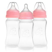 Set de 3 Biberones Nenesupply de Silicona de 250 ml Cuello Ancho Flujo Lento Set de 3 Biberones Nenesupply de Silicona de 250 ml Cuello Ancho Flujo Lento