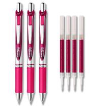 Set de 3 Bolígrafo de Gel Pentel EnerGel Deluxe RTX, 0,7 mm, Rosa