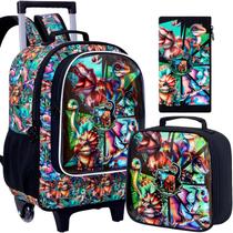 Set de 3 piezas de mochila con ruedas AGSDON Dinosaurio resistente al agua