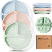 Set de 3 Platos de Succión de Silicona para Niños Pequeños KeaBabies con Tapas Set de 3 Platos de Succión de Silicona para Niños Pequeños KeaBabies con Tapas