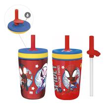 Set de 3 Vasos Zak Designs Spidey de Plástico y Acero 450 ml