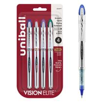Set de 4 Bolígrafos Rollerball Uni-Ball Vision Elite Punta Bold 0.8 mm