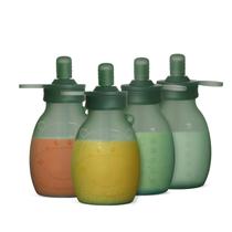 Set de 4 Bolsas de Silicona Haakaa con Diseño de Hipopótamo, 270 ml, Verde Guisante