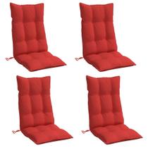 Set de 4 Cojines para Silla VidaXL con Respaldo Alto, Tela Oxford Roja