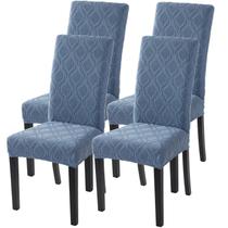 Set de 4 Fundas Elásticas para Sillas de Comedor en Gris Azulado Set de 4 Fundas Elásticas para Sillas de Comedor en Gris Azulado