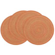 Set de 4 individuales redondos trenzados SHACOS 38 cm mezcla de colores otoñales