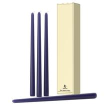 Set de 4 Velas Cónicas Azul Marino Pickood de 12" Sin Goteo y Sin Aroma