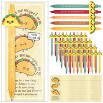 Set de 40 Bolígrafos con Diseño de Taco Sayglossy y Marcadores Inspiradores Set de 40 Bolígrafos con Diseño de Taco Sayglossy y Marcadores Inspiradores