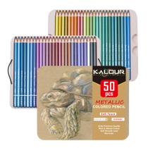 Set de 50 Lápices de Colores Metálicos KALOUR con Núcleo Suave