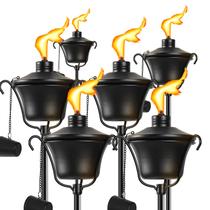 Set de 6 Antorchas de Exterior con Citronela FALBAWR de 147 cm y 460 ml